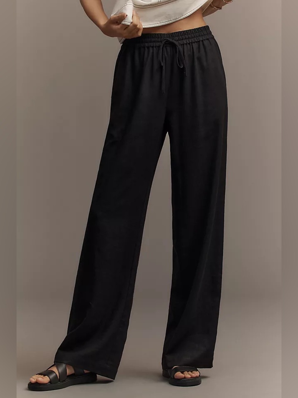 🆕 Steve Madden Venetia Linen Blend Wide-Leg Pants NWT SZ LG